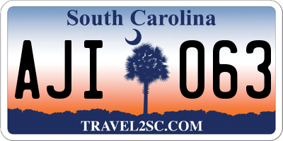 SC license plate AJI063