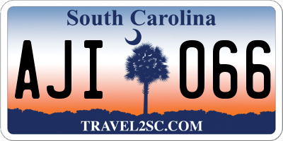 SC license plate AJI066