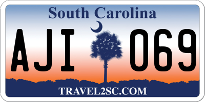 SC license plate AJI069