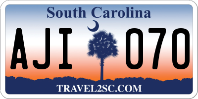 SC license plate AJI070