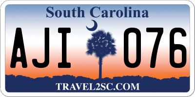 SC license plate AJI076