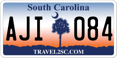 SC license plate AJI084