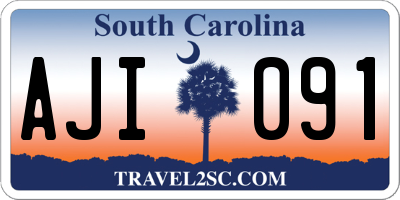 SC license plate AJI091
