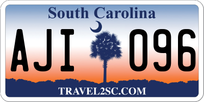 SC license plate AJI096