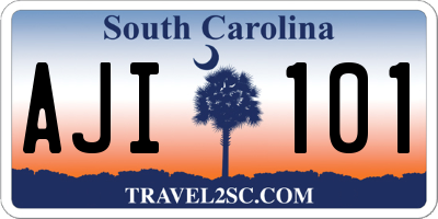 SC license plate AJI101