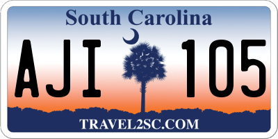 SC license plate AJI105