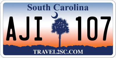 SC license plate AJI107
