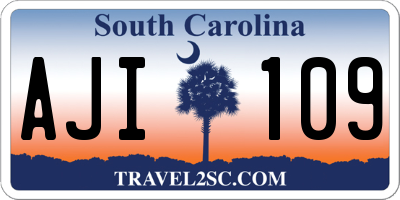 SC license plate AJI109