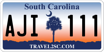 SC license plate AJI111