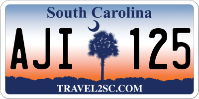 SC license plate AJI125