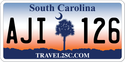 SC license plate AJI126