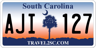 SC license plate AJI127
