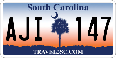 SC license plate AJI147