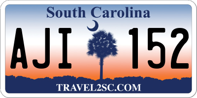 SC license plate AJI152