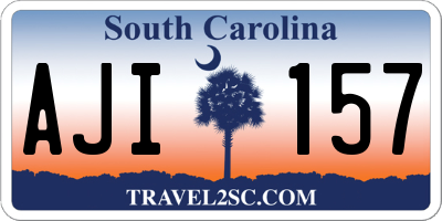 SC license plate AJI157