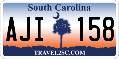 SC license plate AJI158