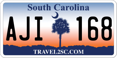 SC license plate AJI168