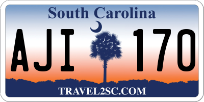 SC license plate AJI170