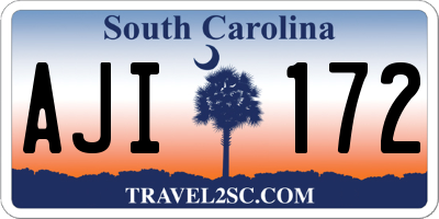 SC license plate AJI172