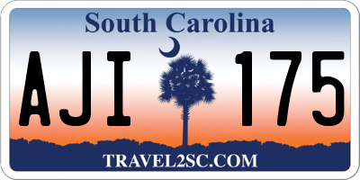 SC license plate AJI175