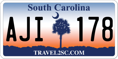 SC license plate AJI178