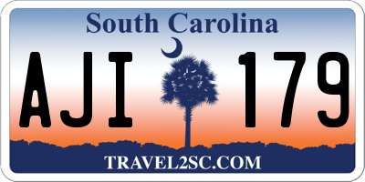 SC license plate AJI179