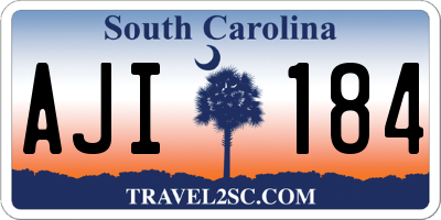 SC license plate AJI184