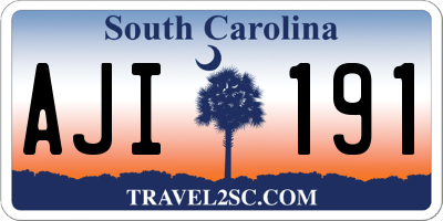 SC license plate AJI191