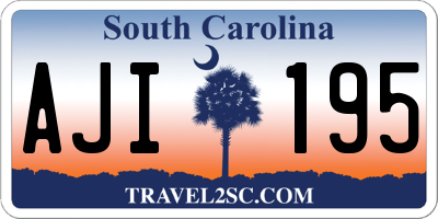 SC license plate AJI195