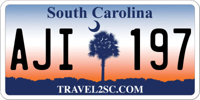 SC license plate AJI197