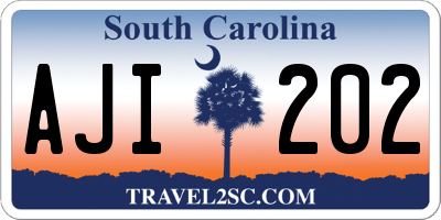 SC license plate AJI202