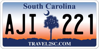 SC license plate AJI221