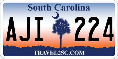 SC license plate AJI224