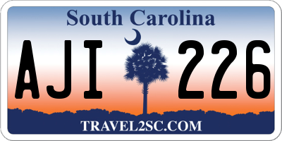 SC license plate AJI226
