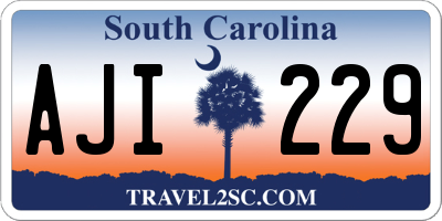 SC license plate AJI229