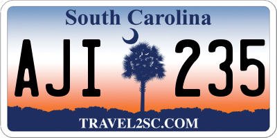 SC license plate AJI235