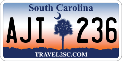SC license plate AJI236