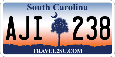 SC license plate AJI238