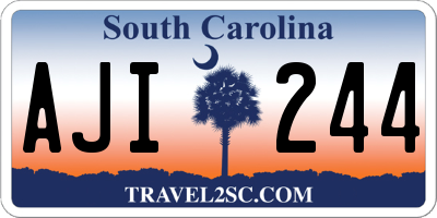 SC license plate AJI244