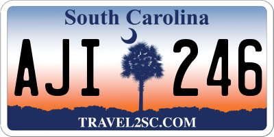 SC license plate AJI246