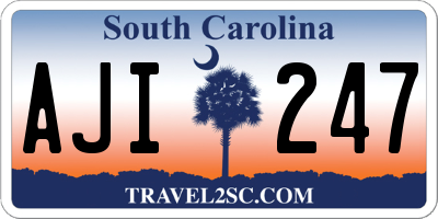 SC license plate AJI247