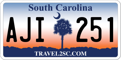 SC license plate AJI251