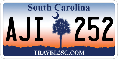 SC license plate AJI252