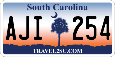 SC license plate AJI254