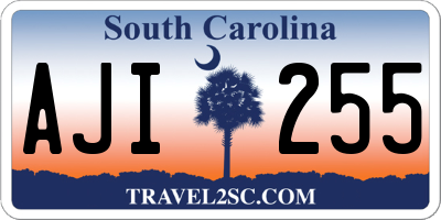 SC license plate AJI255