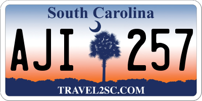 SC license plate AJI257