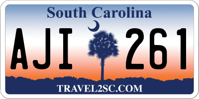 SC license plate AJI261