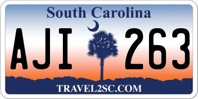 SC license plate AJI263