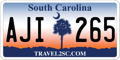 SC license plate AJI265