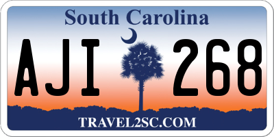 SC license plate AJI268